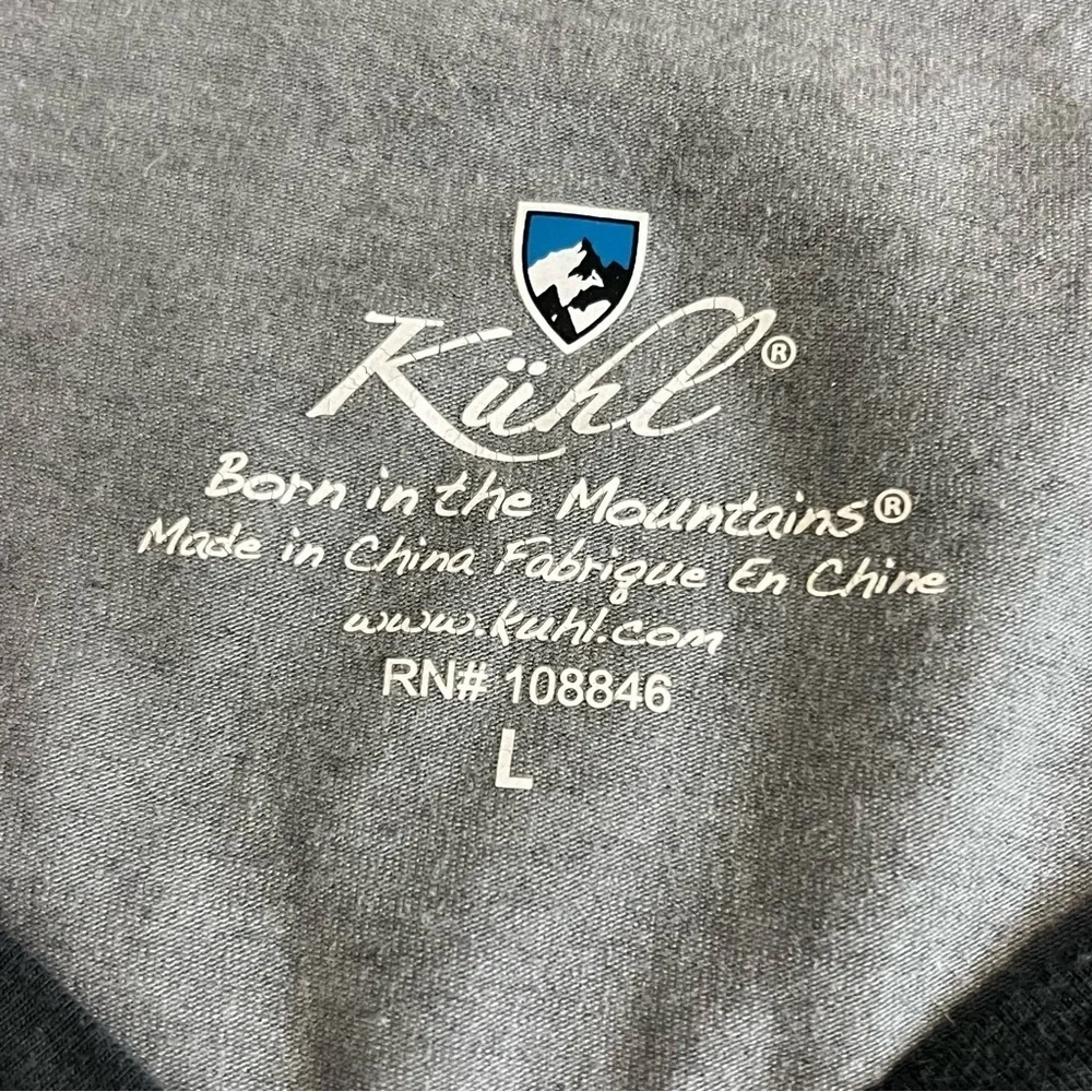 Kuhl Women's Black and Gray 3/4 Sleeve Henley Large - Picture 3 of 6